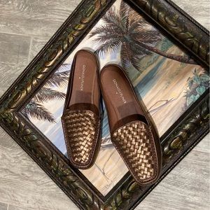 Donald J. Pliner Bronze Woven Flats